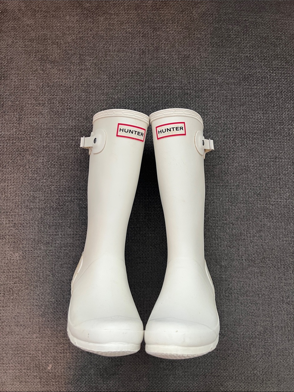 Hunter White Tall Gloss Rain Boots